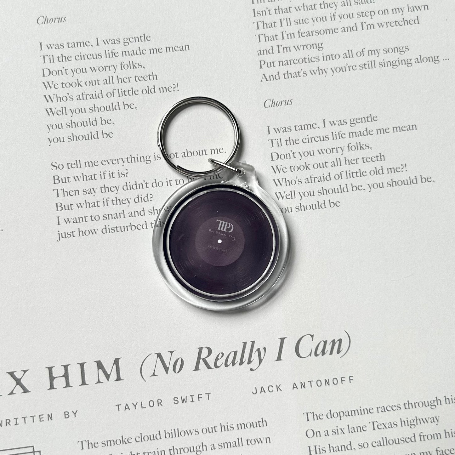 tortured poets vinyl keychains