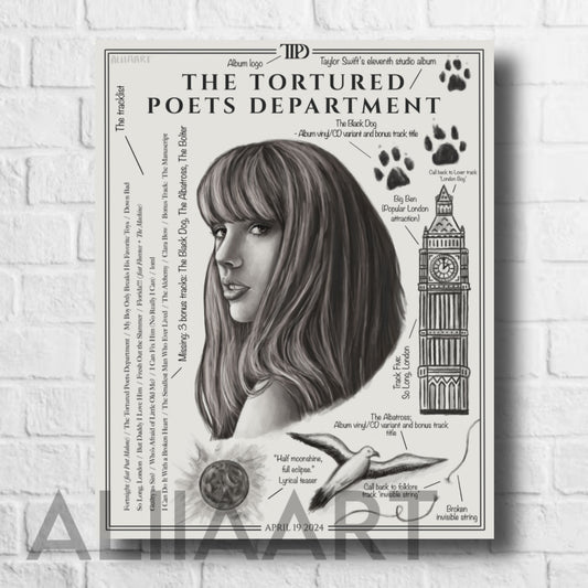 poets department study sheet art print