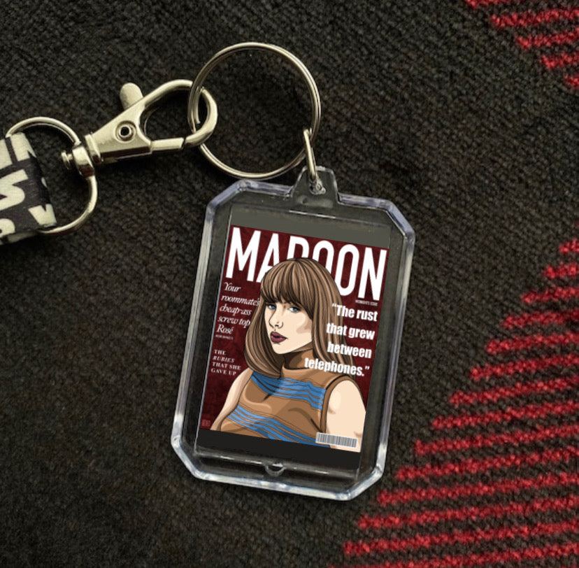 maroon keychain