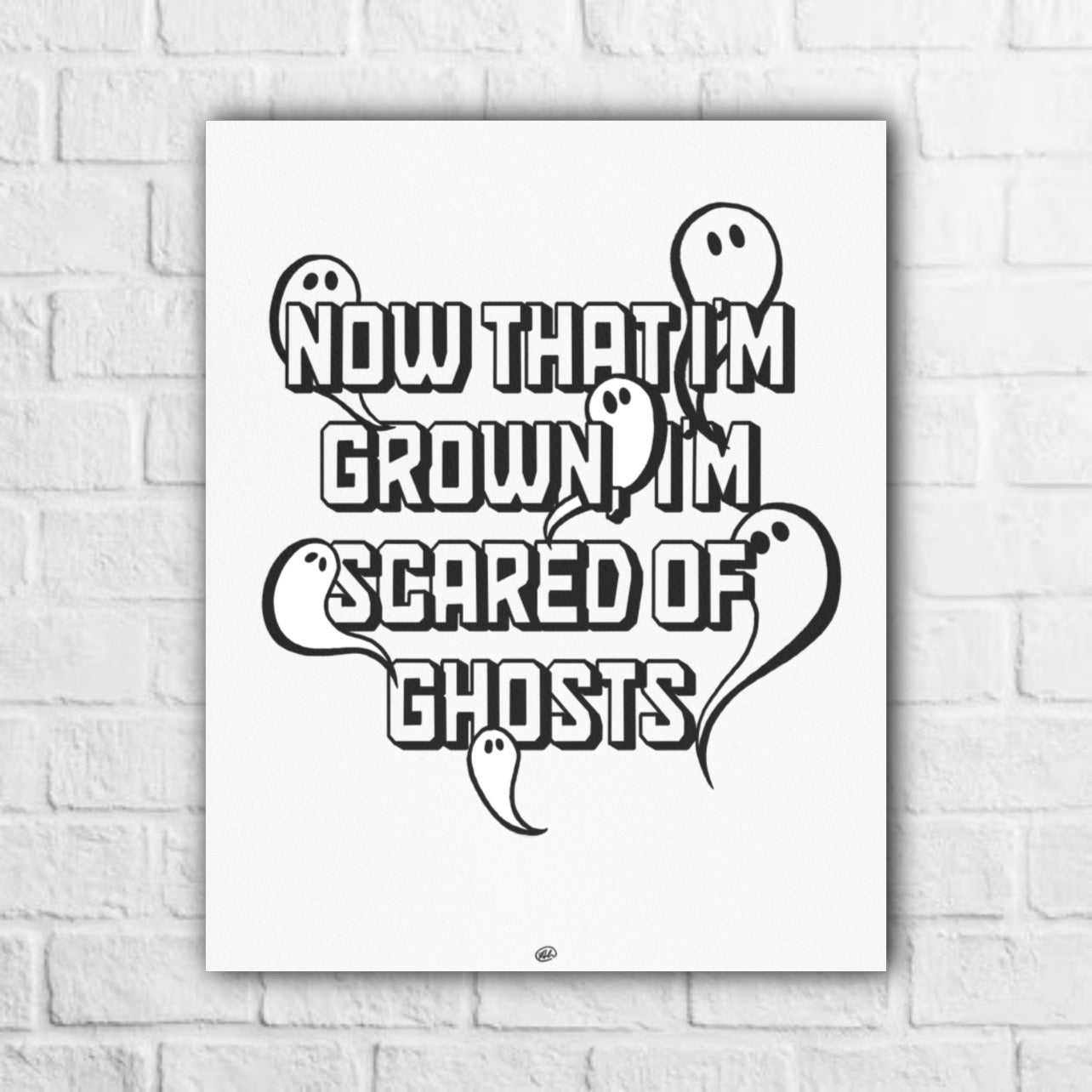 scared of ghosts art print poster