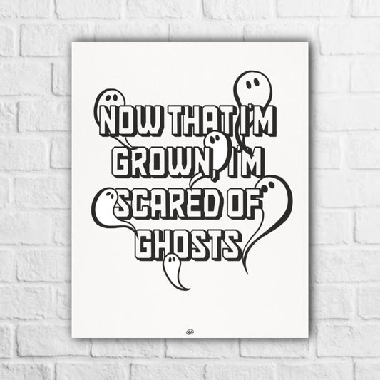 scared of ghosts art print poster