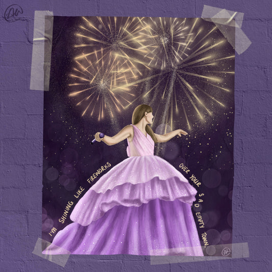 shining like fireworks art print poster