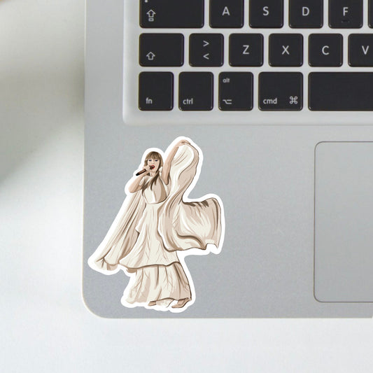 white eras dress sticker