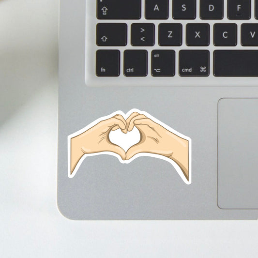 heart hands sticker