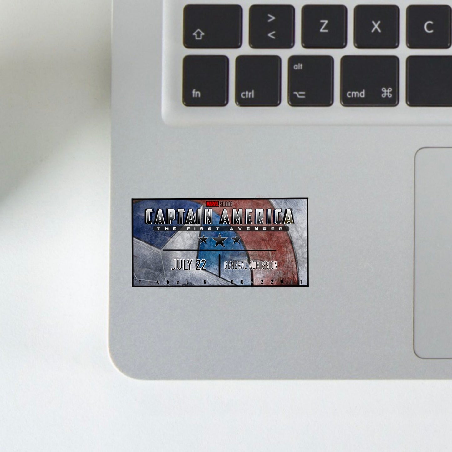 capt. america ticket sticker