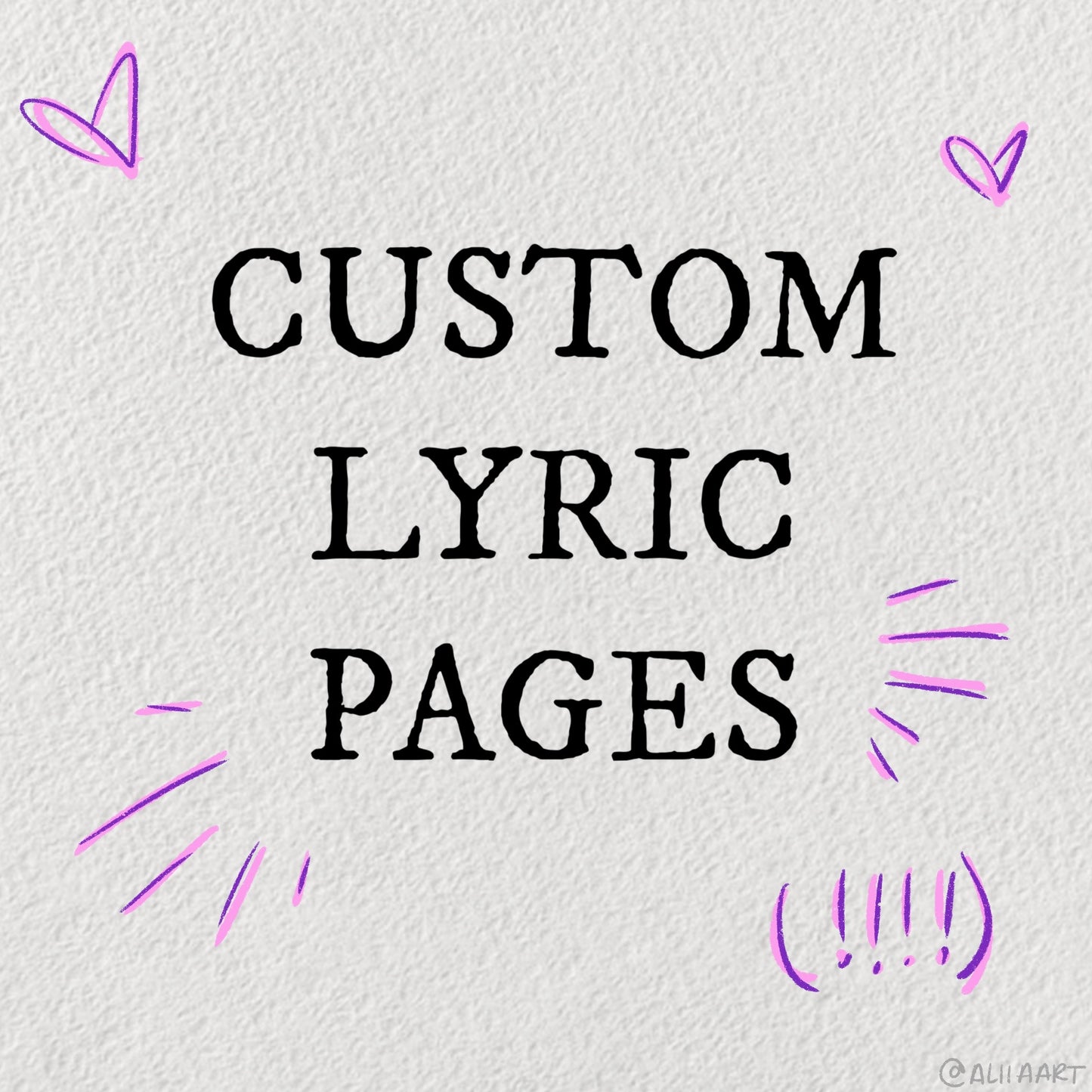 custom lyric pages