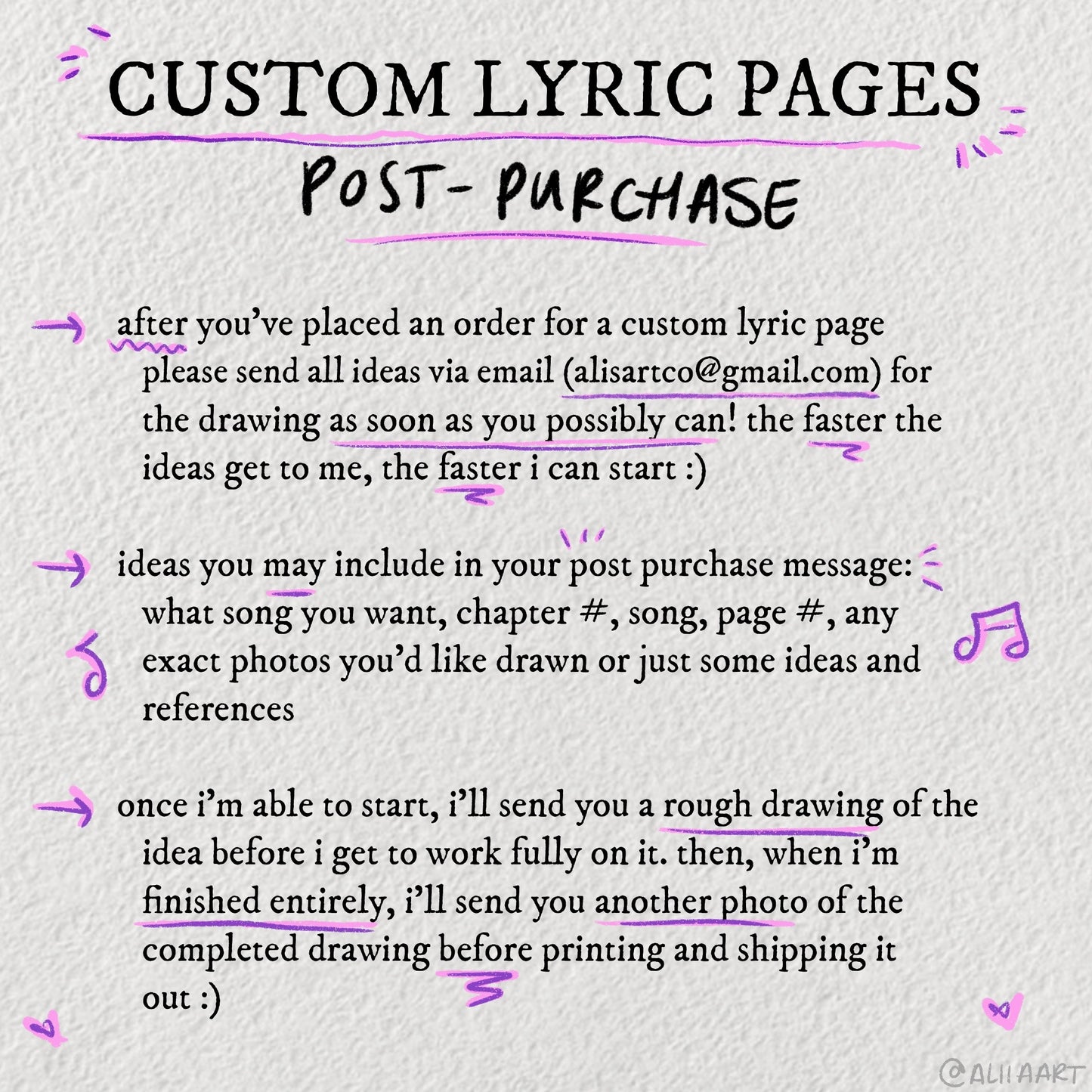 custom lyric pages