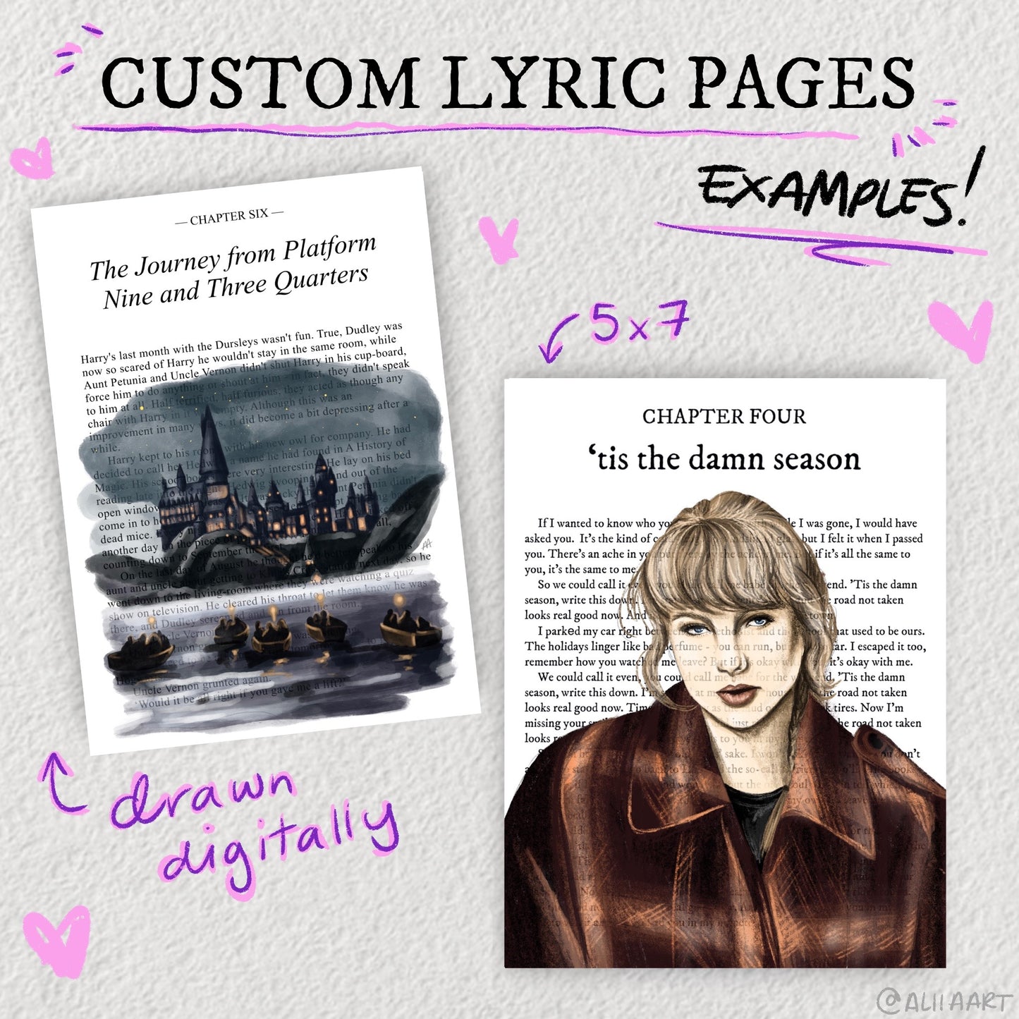 custom lyric pages