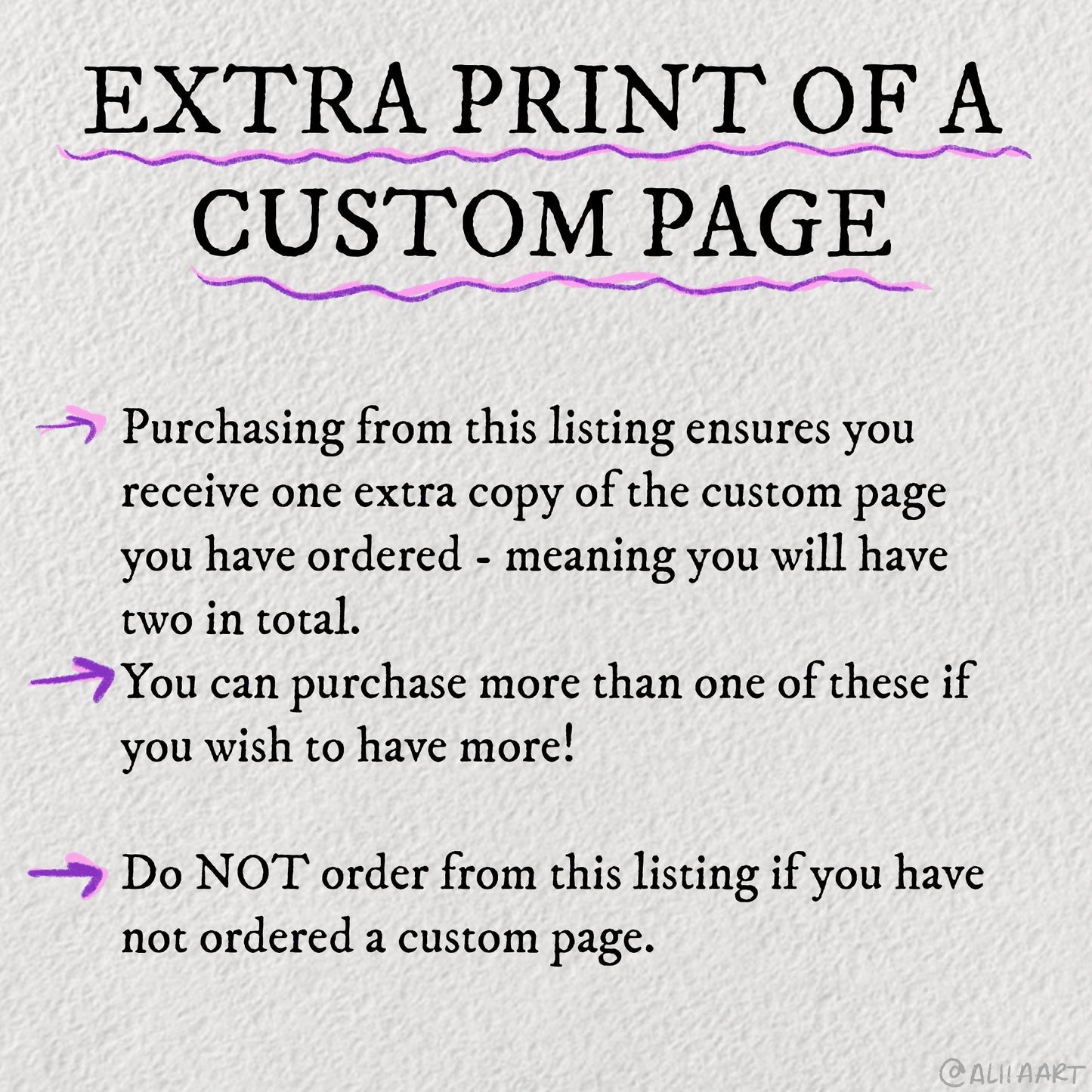 extra print of custom