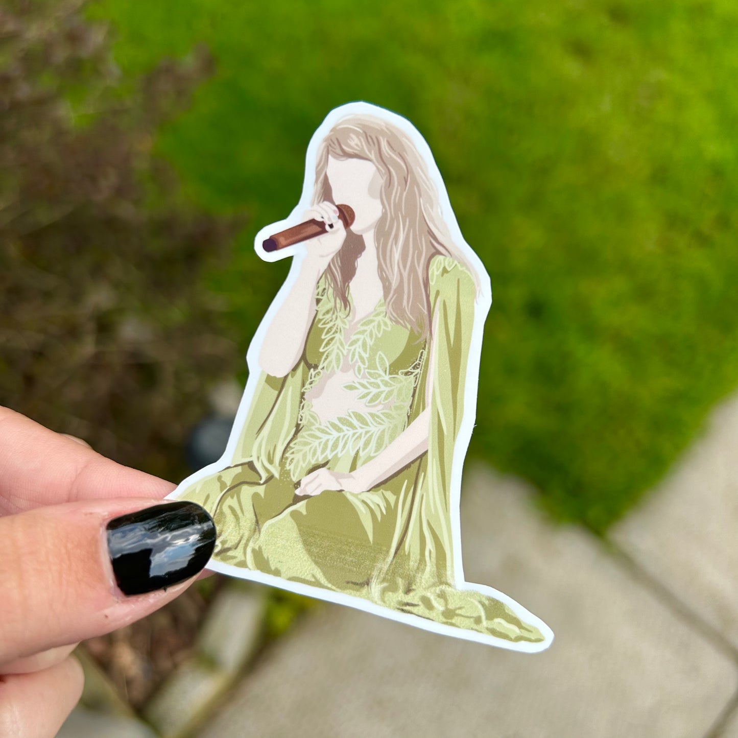 eras green dress sticker