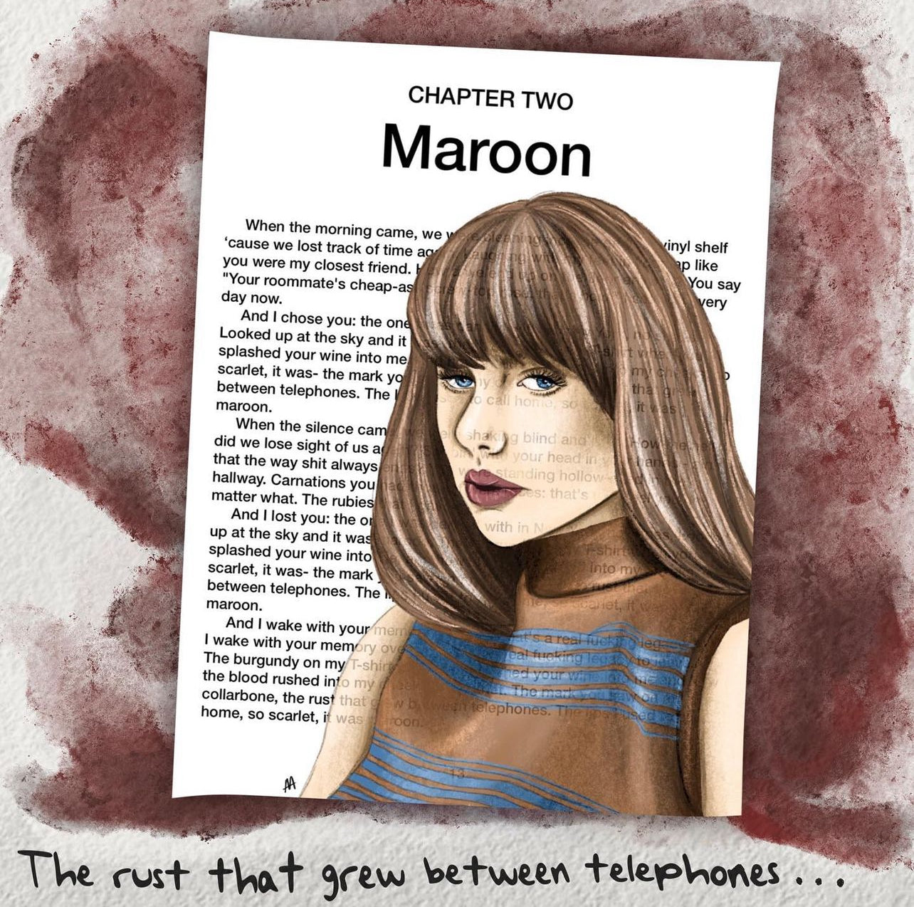 maroon art print