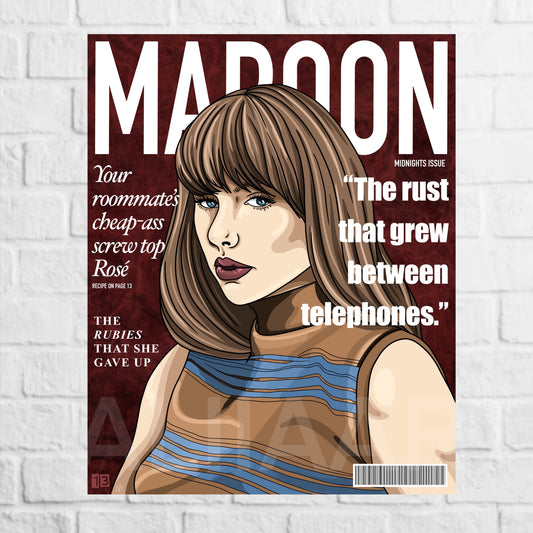 maroon magazine art print