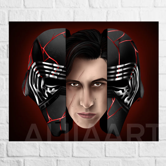 kylo split art print