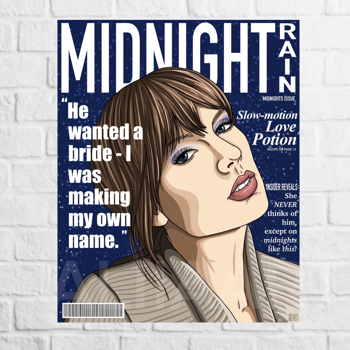 midnight rain magazine art print